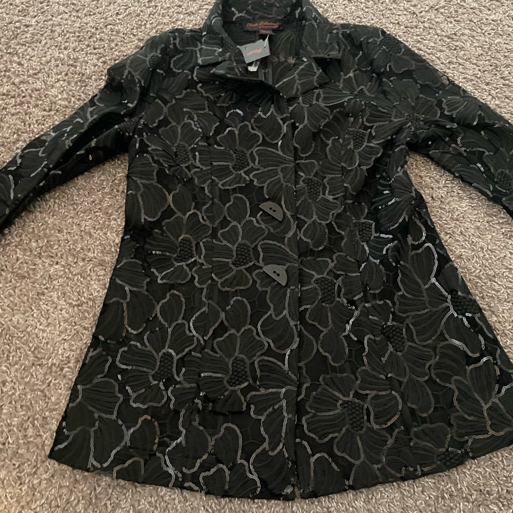 Pleats collection embroidered ladies blazers